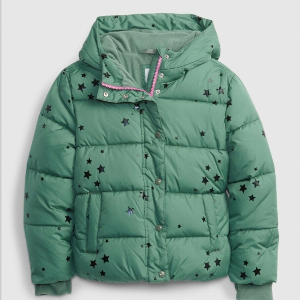Green GAP girls puffer with stars